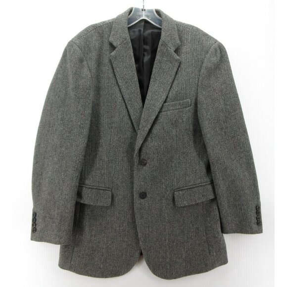 LL Bean Sport Coat 38 Signature Blazer Wool Tweed Herringbone Preppy